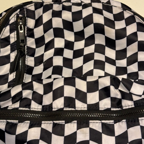 High End Black & White Checkered Women’s Padded Backpack Laptop Bag FIXED - Picture 4 of 9